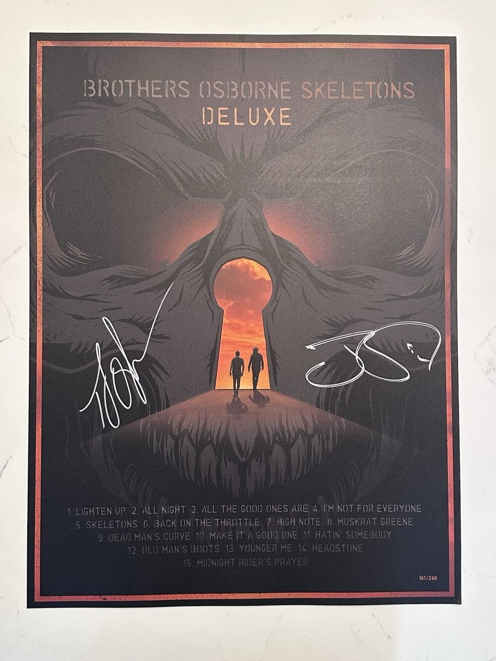 BROTHERS OSBORNE Skeletons Deluxe 18"x24" Poster #161/260 Signed Autographed by